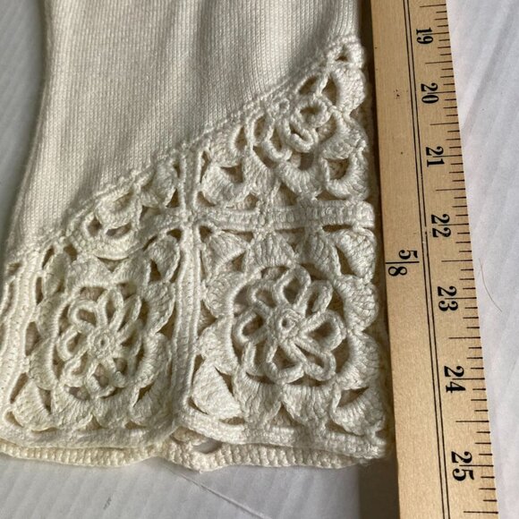 Liz Claiborne Vtg. Ivory Crochet Collar Sweater and Sleeve  Size 3X Cottage Y2K - Picture 11 of 11